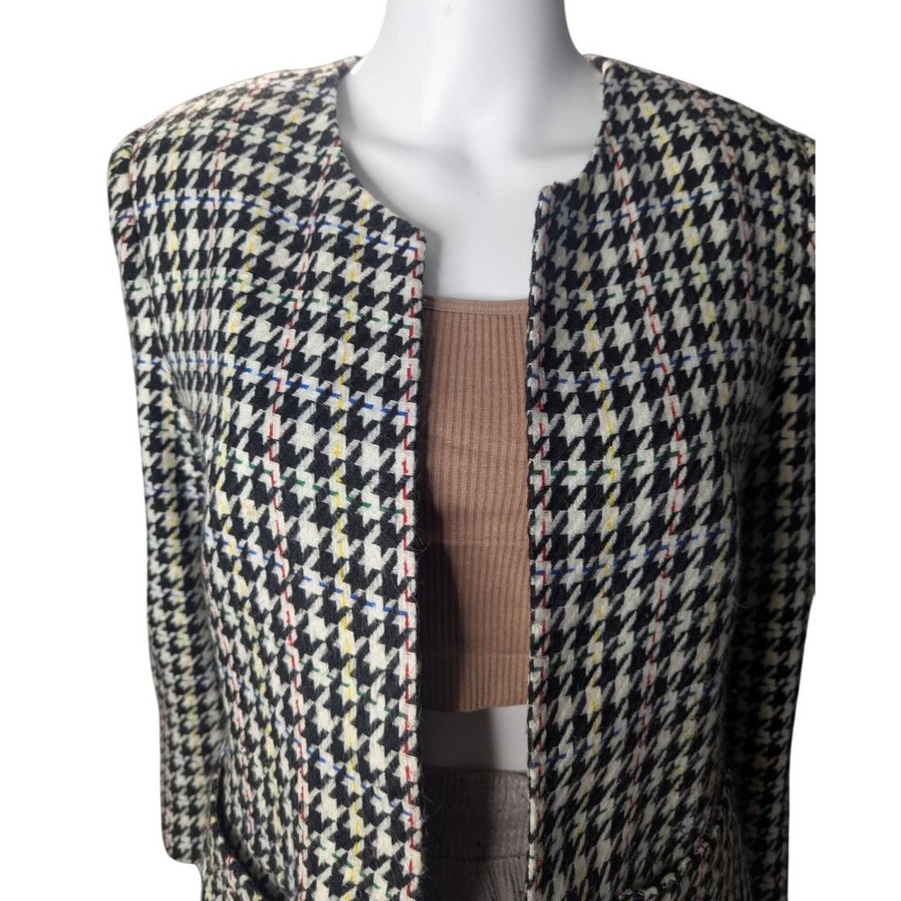 Bfa Classics Houndstooth Blazer Jacket Womens Sz … - image 2